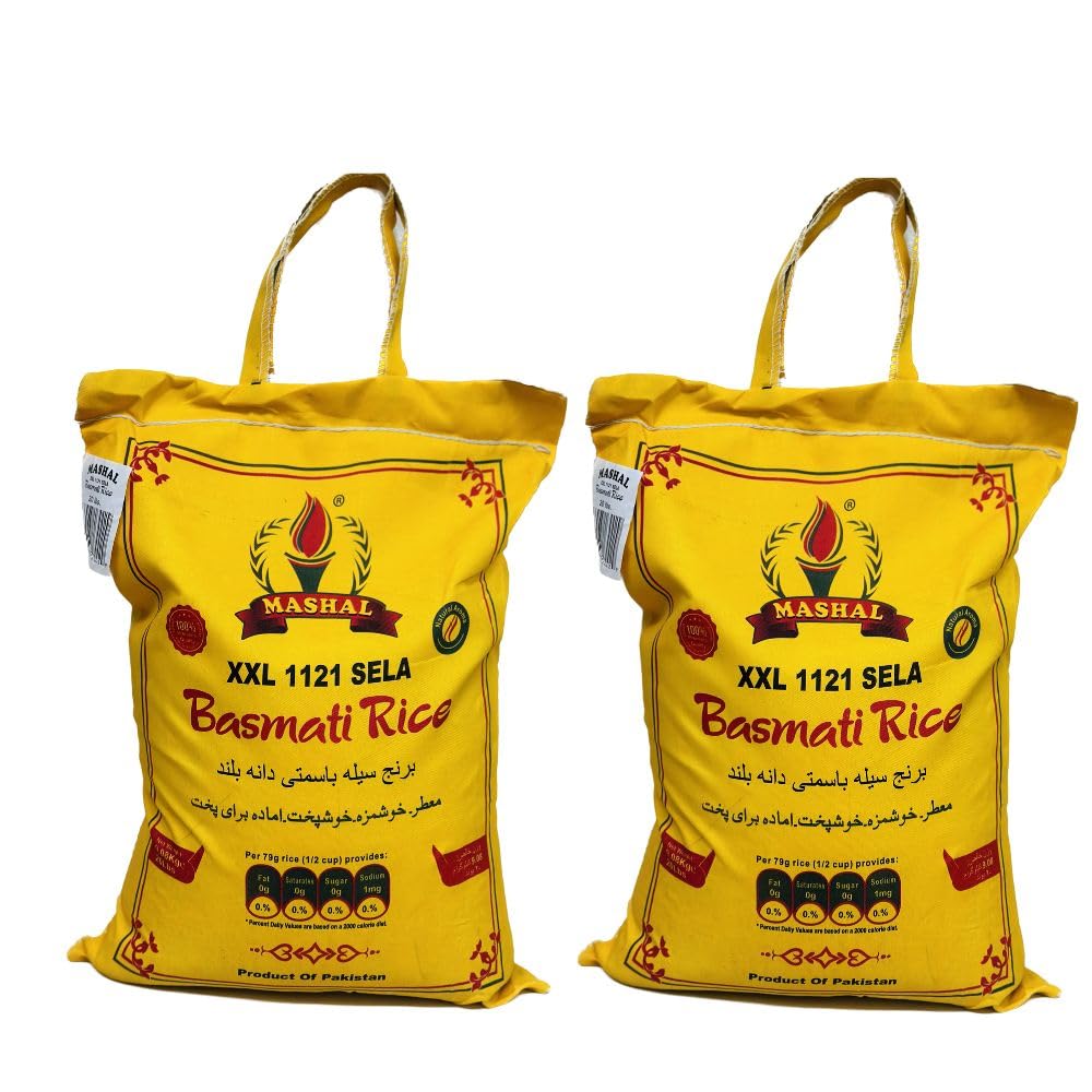 Mashal XXL 1121 Sela Basmati Rice 20 LB (2 Pack)