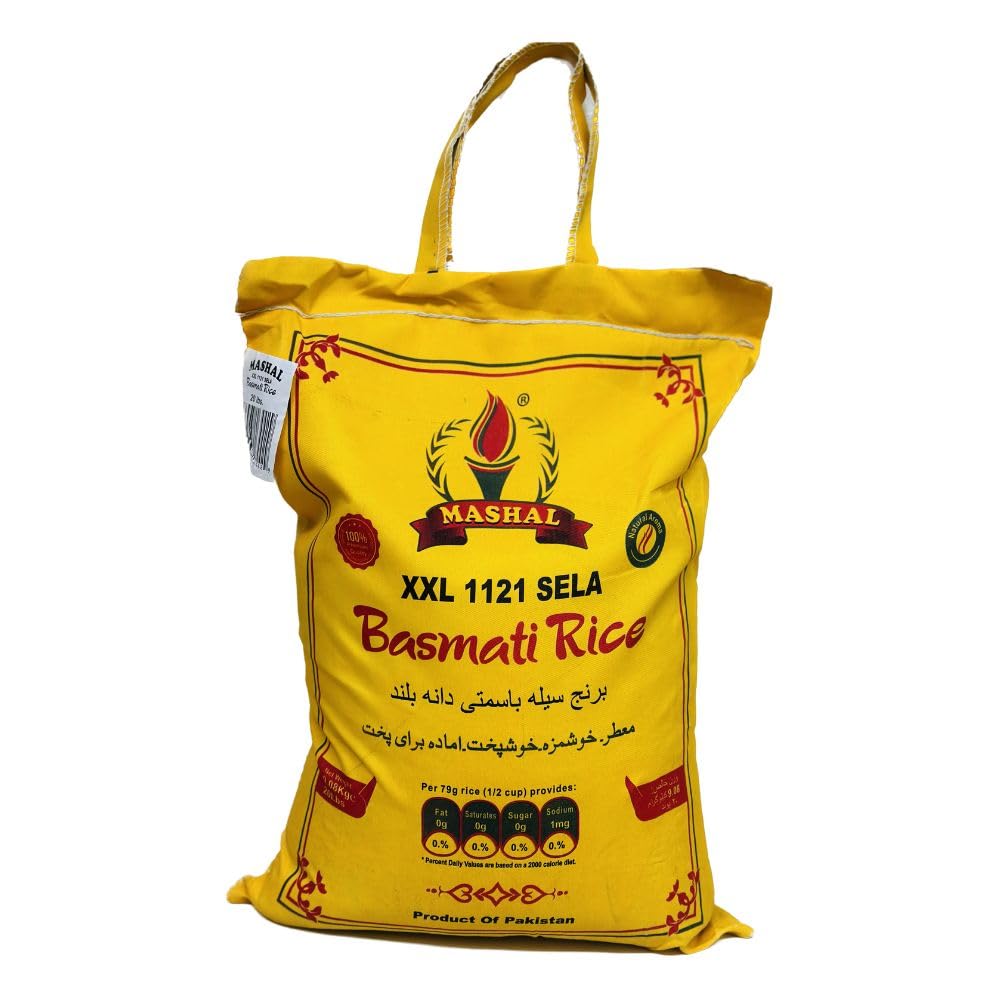 MASHAL XXL1121 SELA BASMATI RICE 20 LB