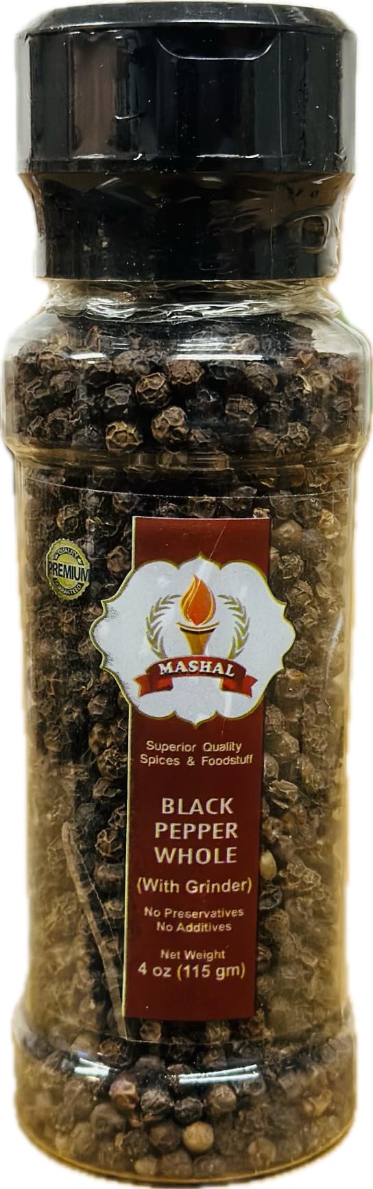 Mashal Black Pepper Whole with grinder 4 oz